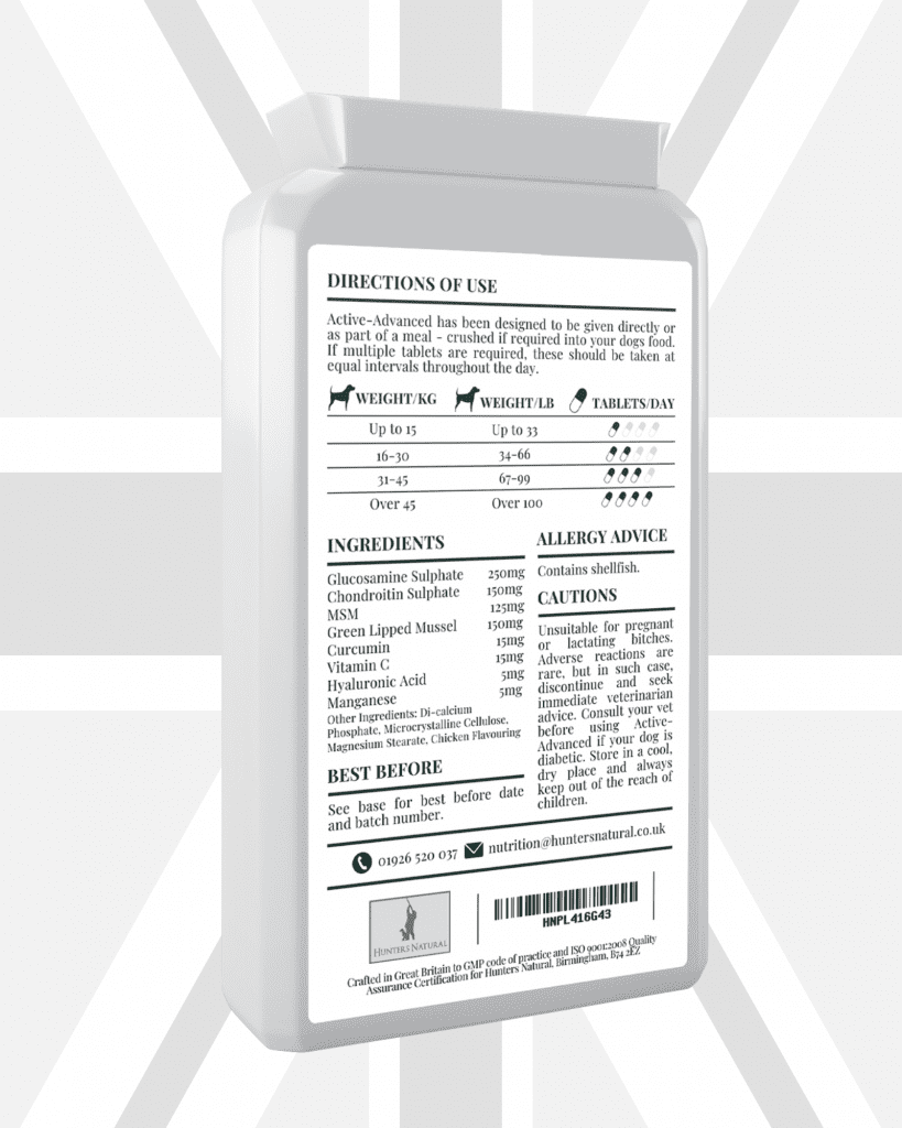 Active-Advanced Joint, Immune and Digestive Supplment for Active Working Dogs - Hunters Natural Back Active-Advanced Joint, Immune and Digestive Supplment for Active Working Dogs - Hunters Natural Back